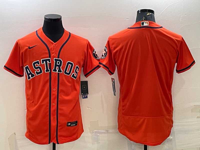 Mens Houston Astros Blank Orange Stitched MLB Flex Base Nike Jersey